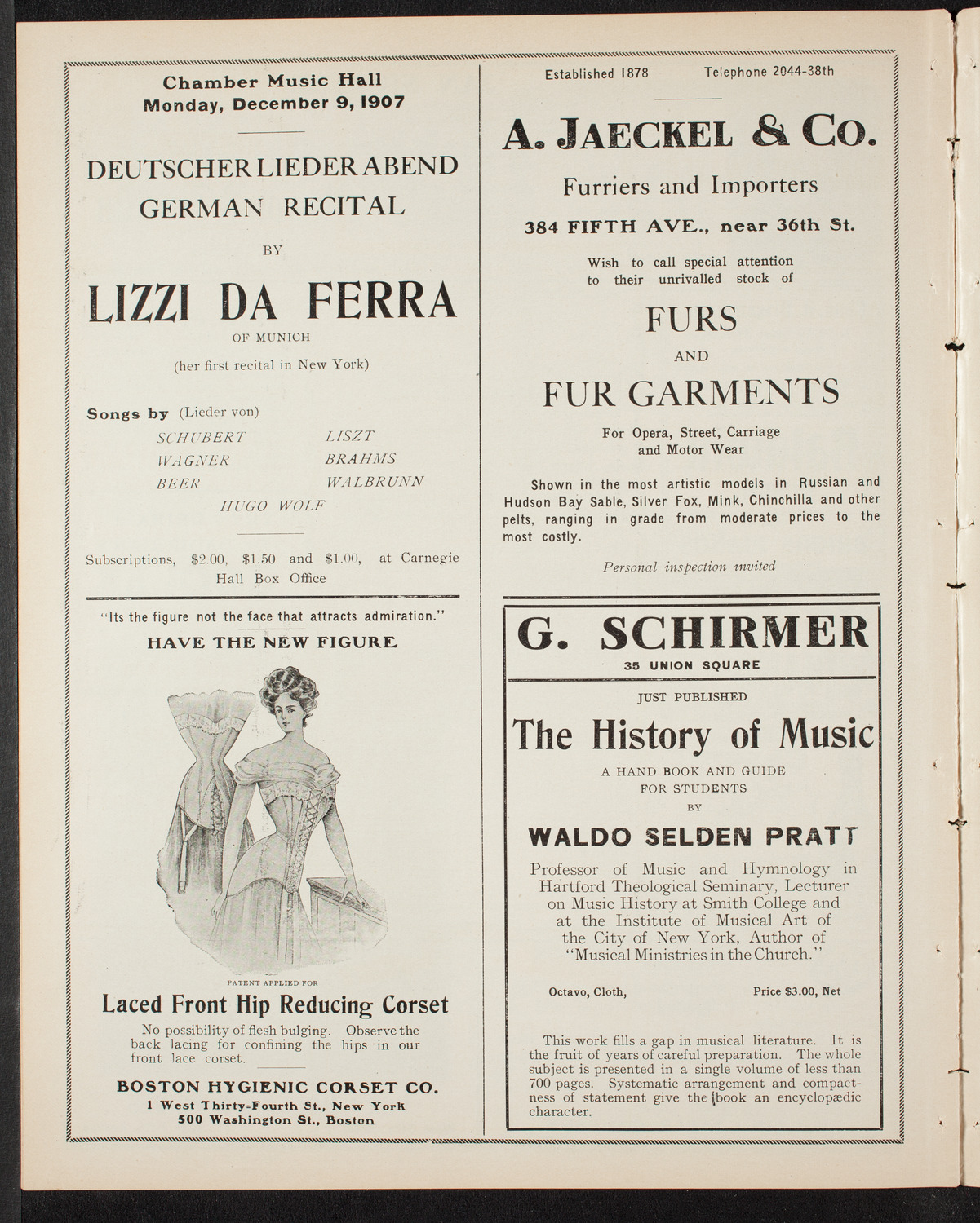 Elmendorf Lecture: Old Mexico, November 25, 1907, program page 8