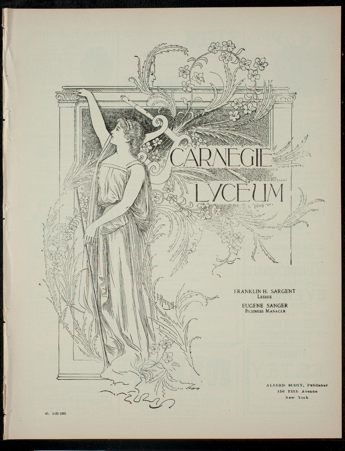 Academy Stock Company of the American Academy of Dramatic Arts and Empire Theatre Dramatic School, January 25, 1901, program page 1