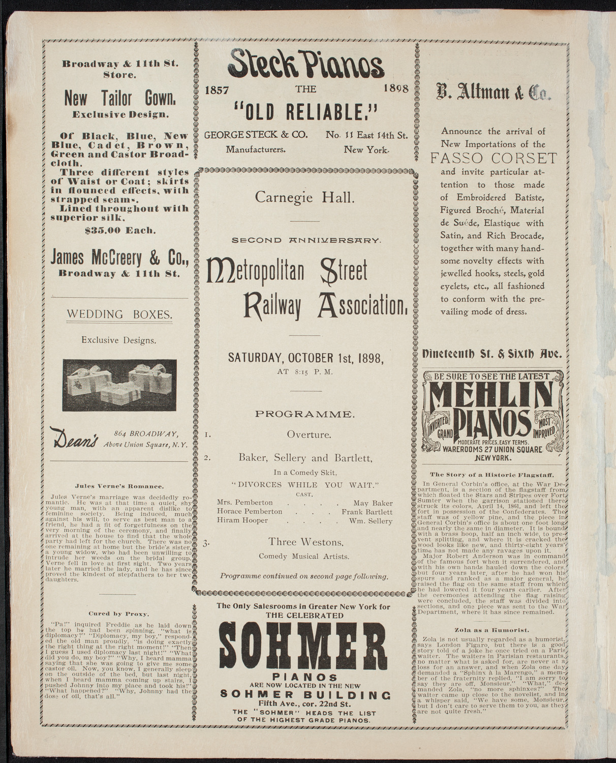 Metropolitan Street Railway Association, October 1, 1898, program page 4