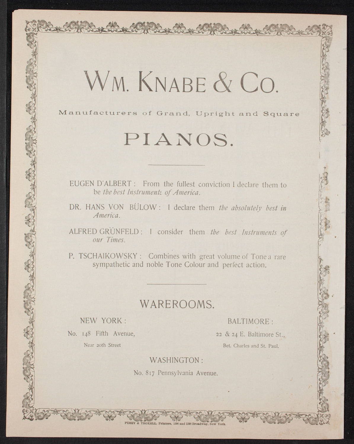 New York Philharmonic, March 25, 1893, program page 8