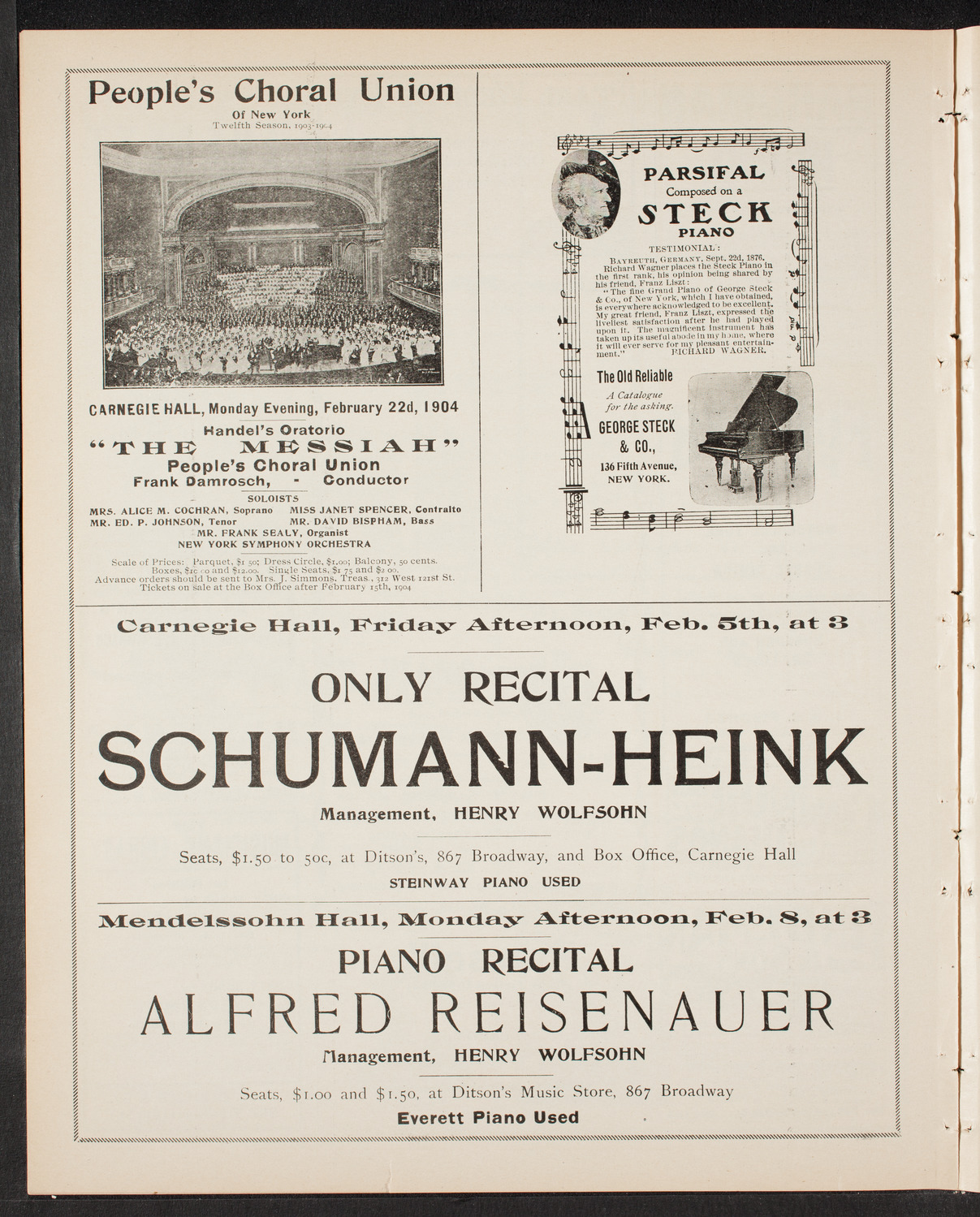 New York Symphony Orchestra, January 24, 1904, program page 8