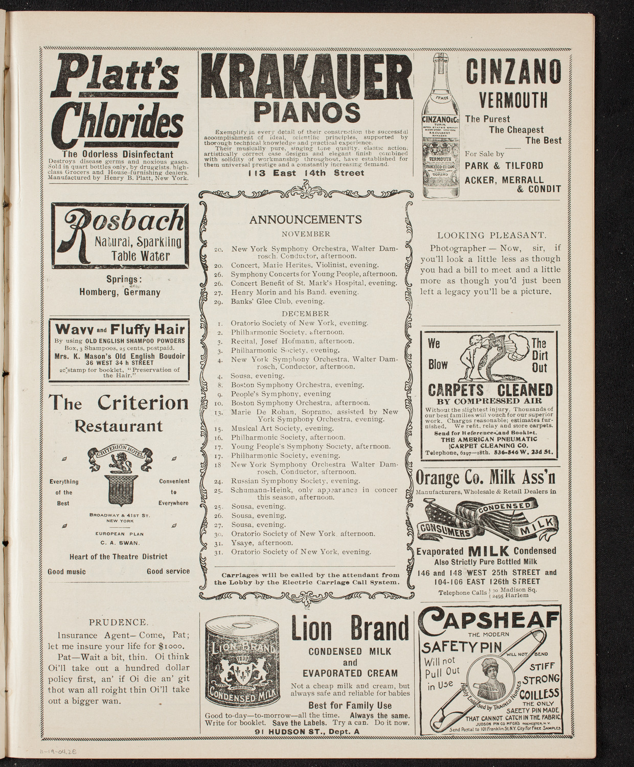 Russian Symphony Society of New York, November 19, 1904, program page 3