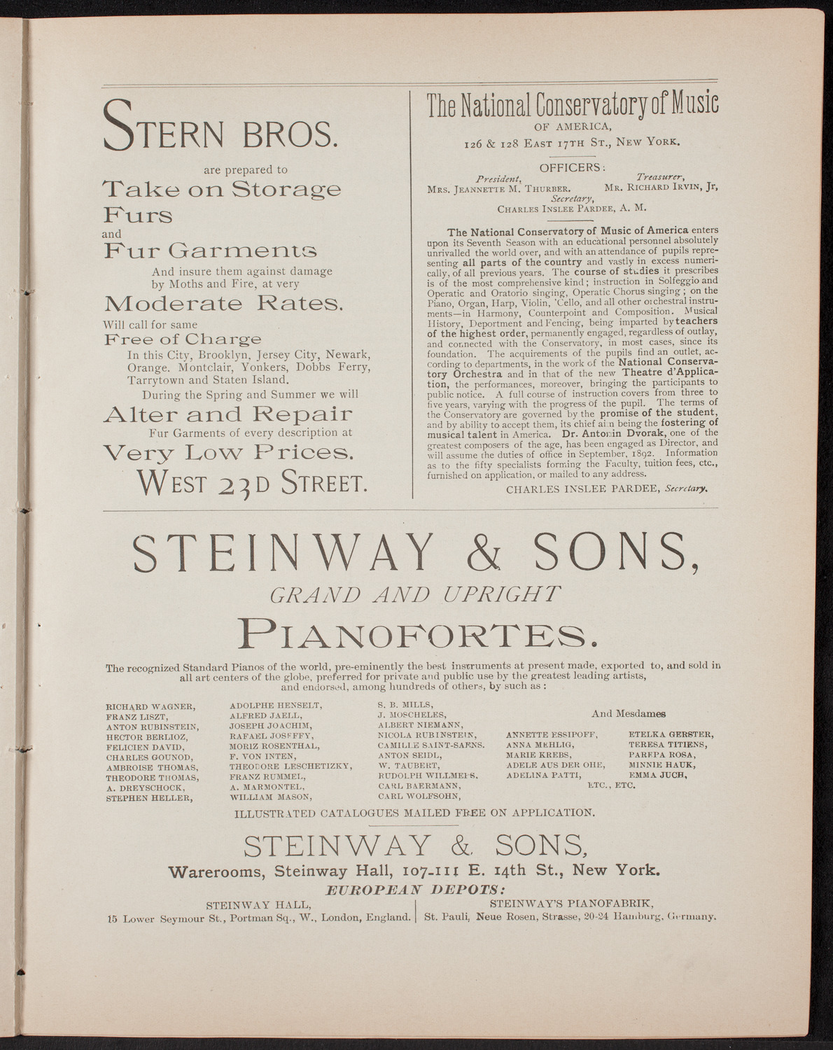 Metropolitan Musical Society, April 26, 1892, program page 11