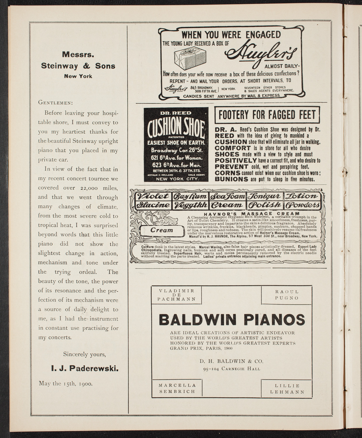 Lecture by Reverend Charles Wagner, November 10, 1904, program page 4