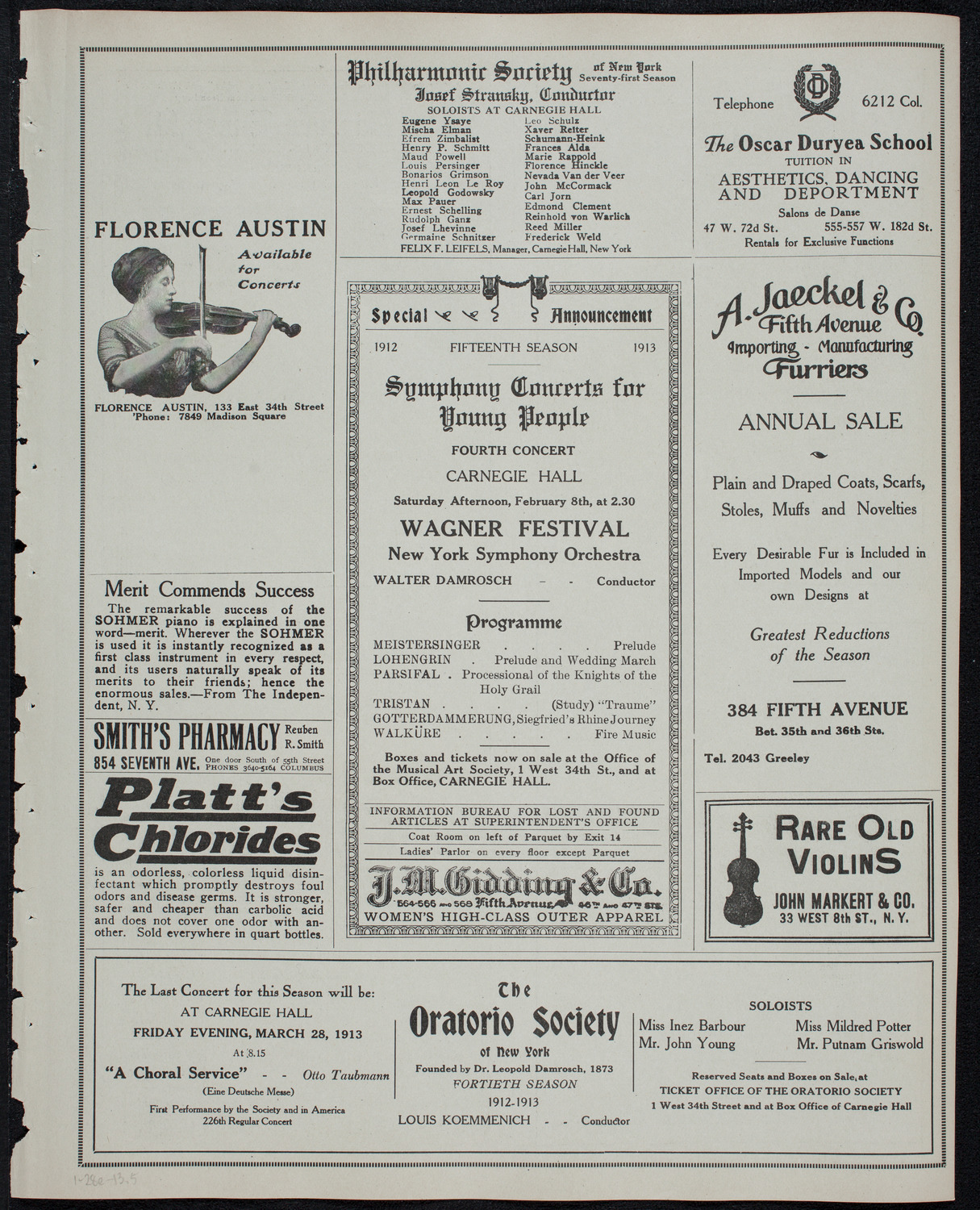 Julia Culp, Contralto, January 28, 1913, program page 9