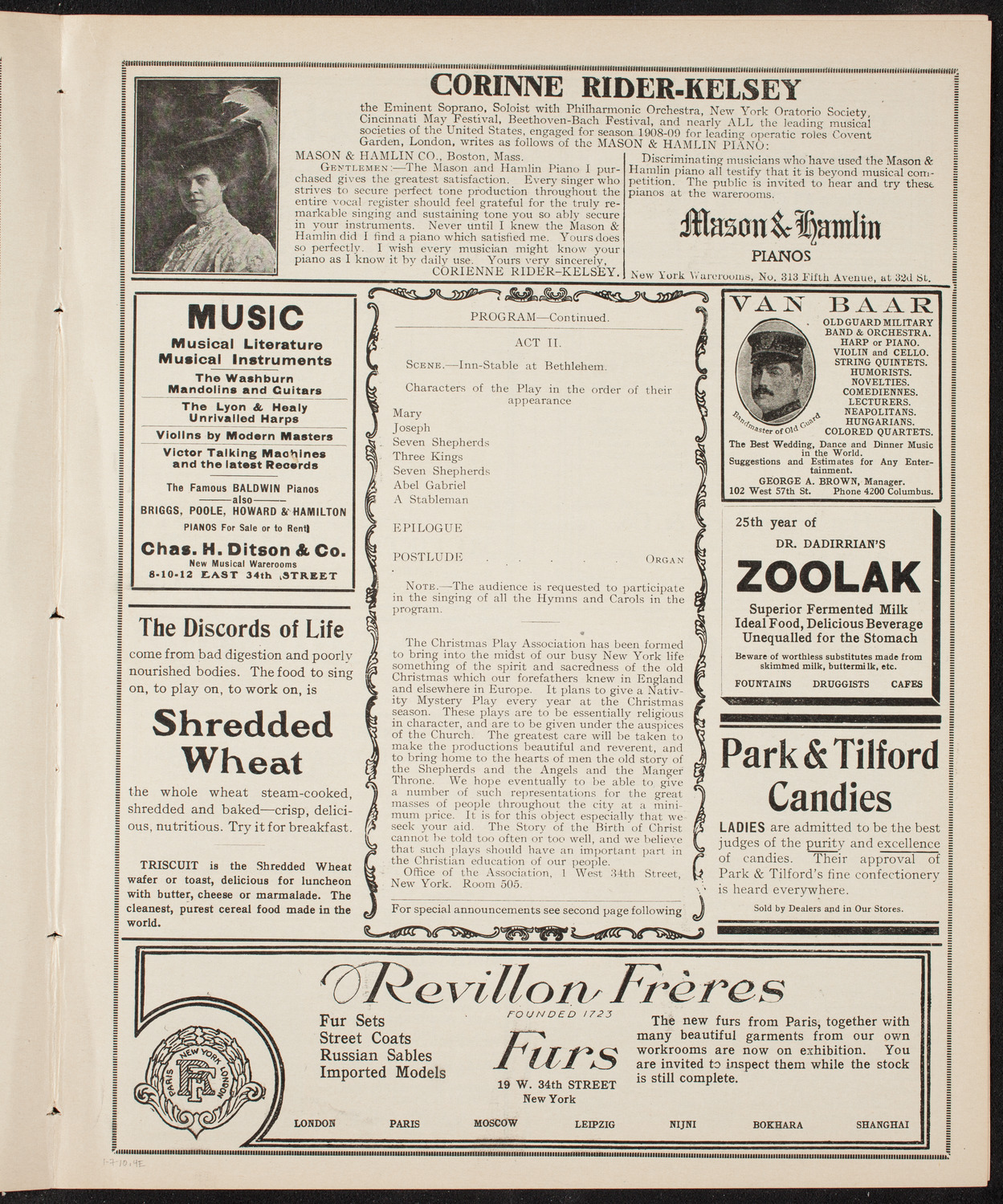 Christmas Play Association, January 7, 1910, program page 7