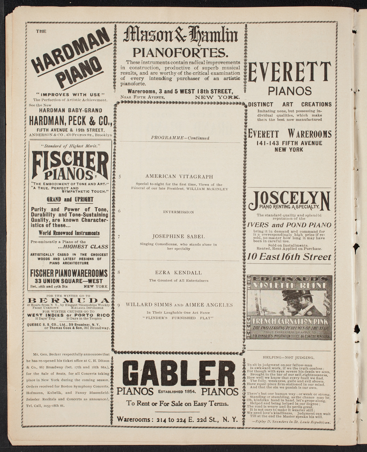 Metropolitan Street Railway Association Vaudeville Program, October 5, 1901, program page 6