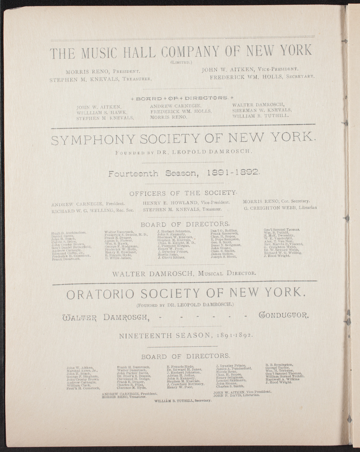 Benefit: Crippled Children at Post Graduate Hospital, April 21, 1892, program page 2