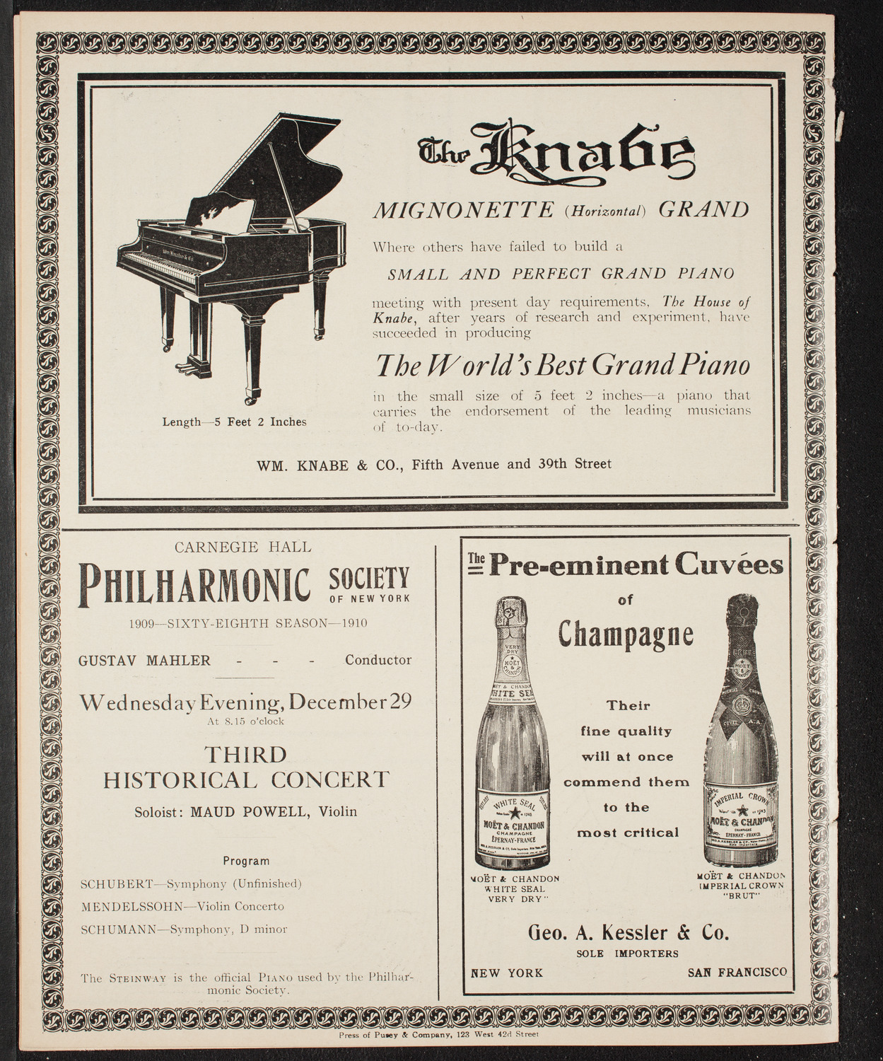 Musical Art Society of New York, December 23, 1909, program page 12