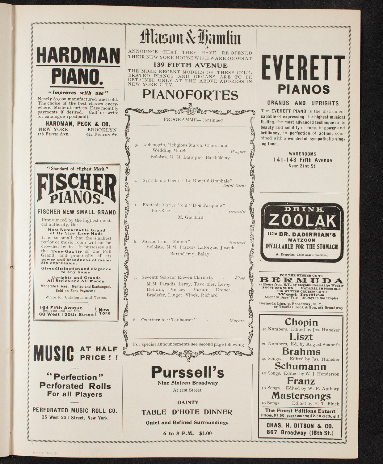 Garde Republicaine of Paris, October 16, 1904, program page 9