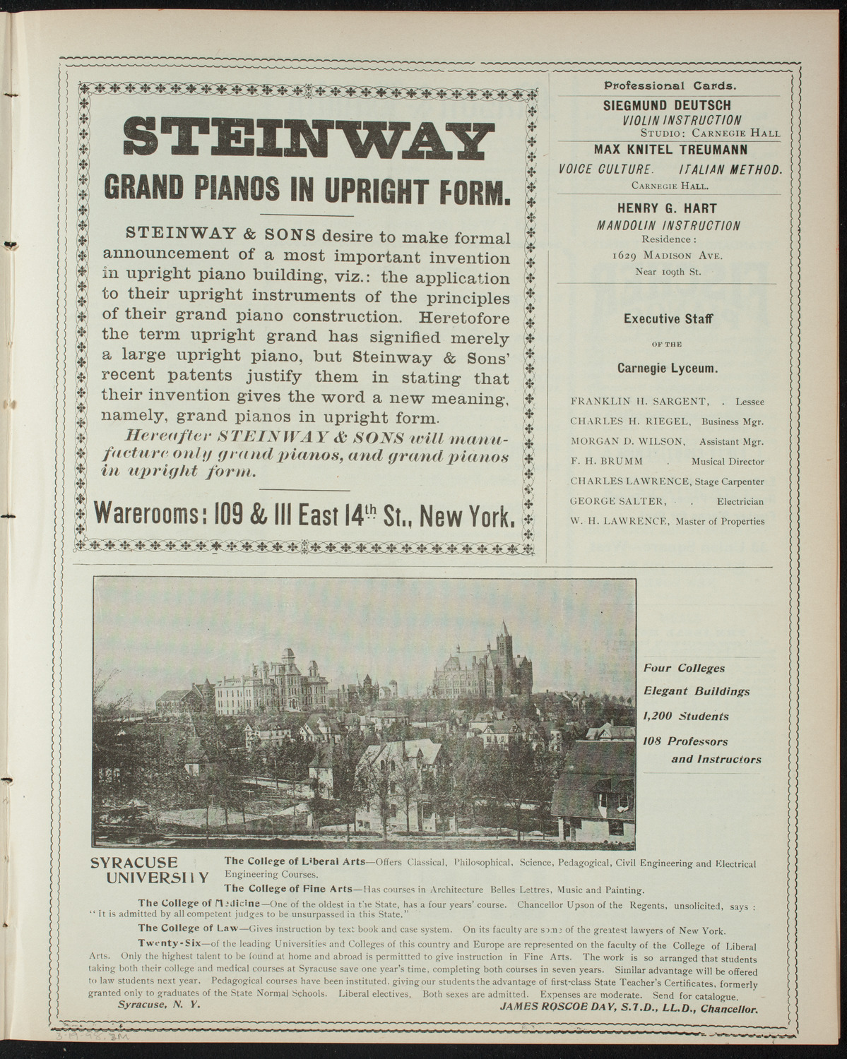 Comparative Literature Society Saturday Morning Conference, March 19, 1898, program page 5