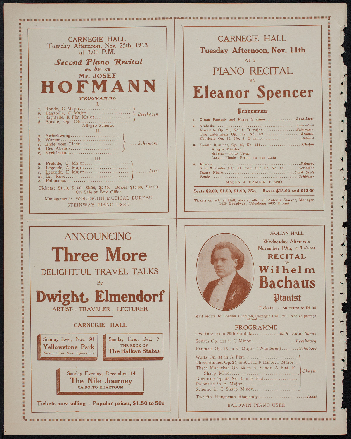 People's Symphony Concert, November 9, 1913, program page 10