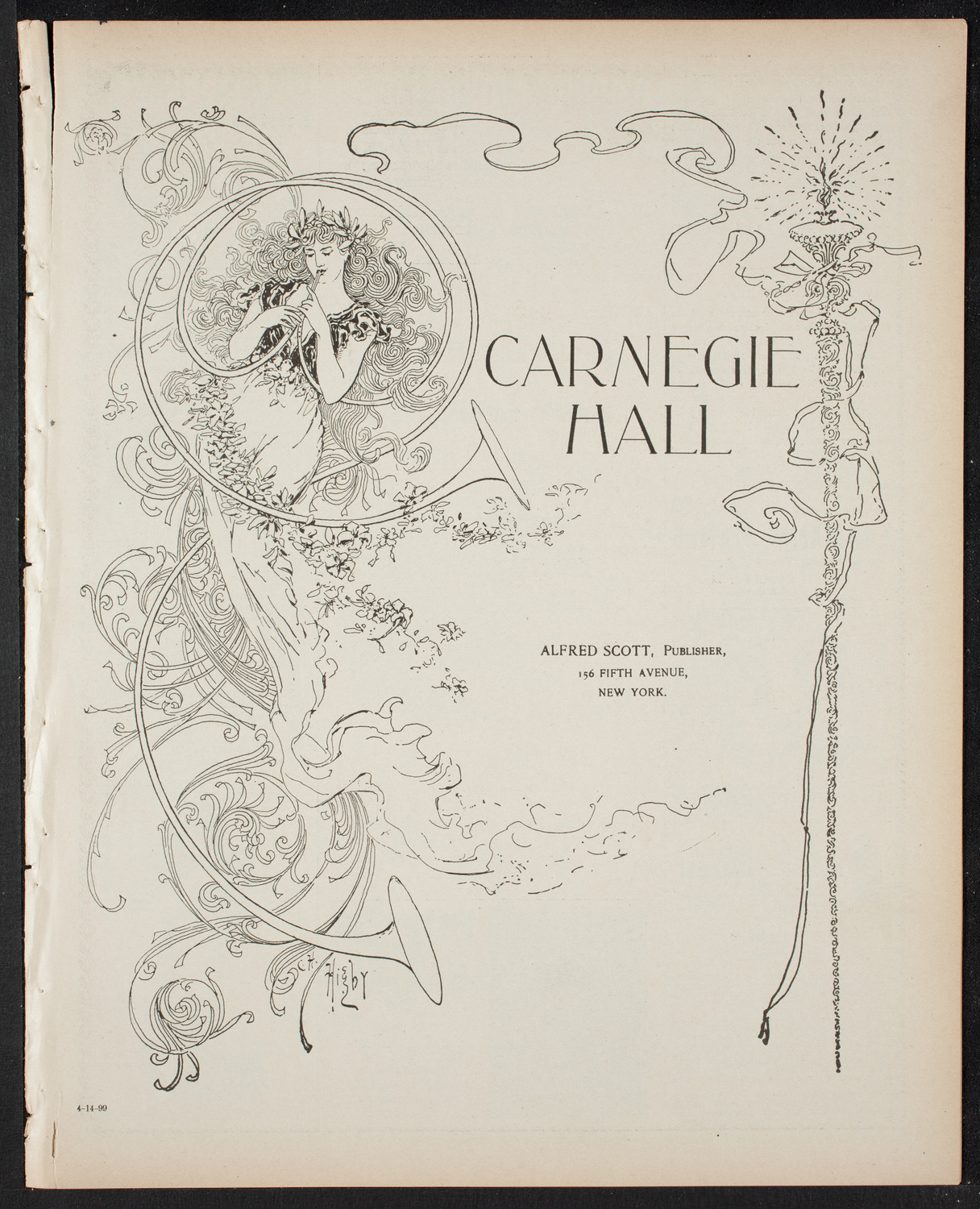 Amicitia Orchestral Concert, April 14, 1899, program page 1