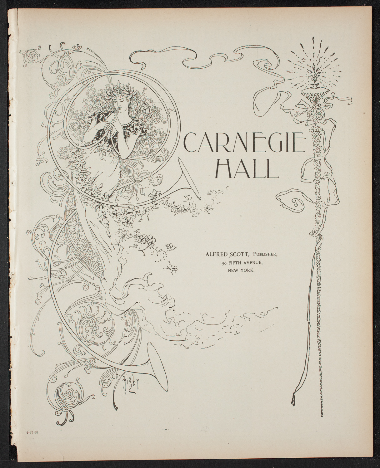 Rafael Joseffy, Piano, April 27, 1899, program page 1