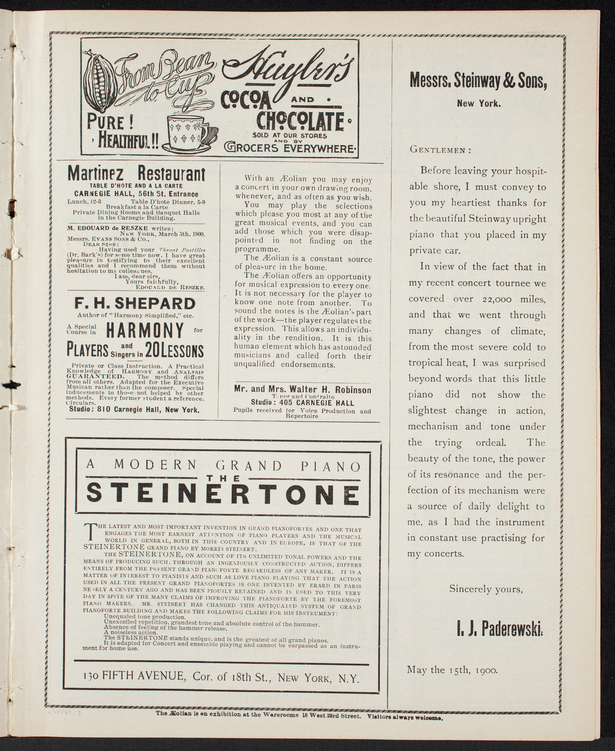 New York Philharmonic, February 1, 1901, program page 5