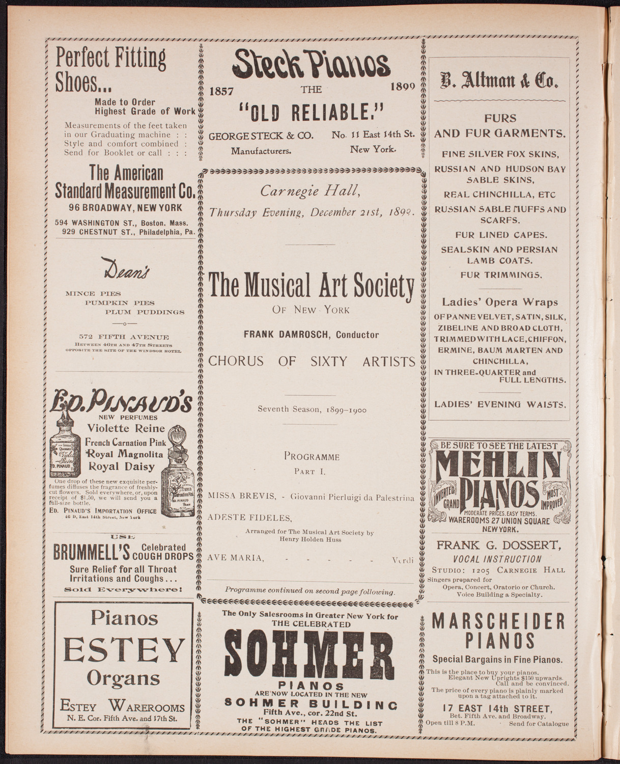 Musical Art Society of New York, December 21, 1899, program page 4