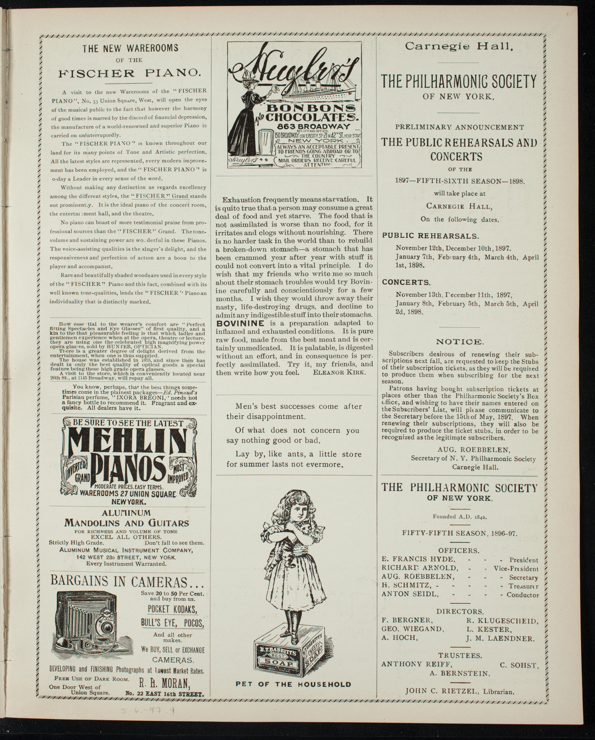 Illustrated Lecture: Evolution of the Earth, May 6, 1897, program page 7