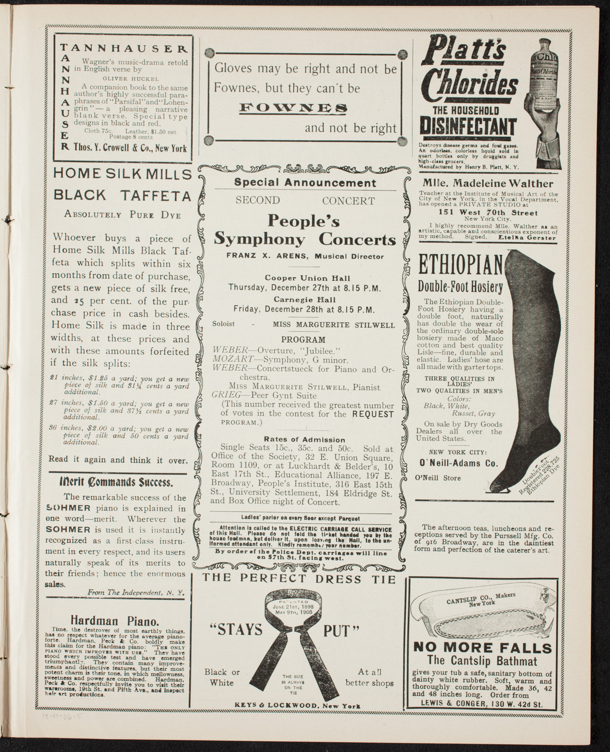New York Philharmonic, December 21, 1906, program page 9