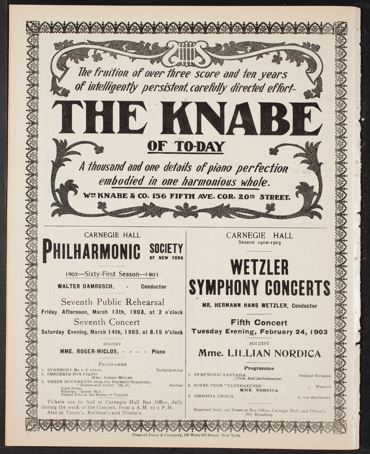 Benefit: St. Vincent de Paul Society, February 15, 1903, program page 12