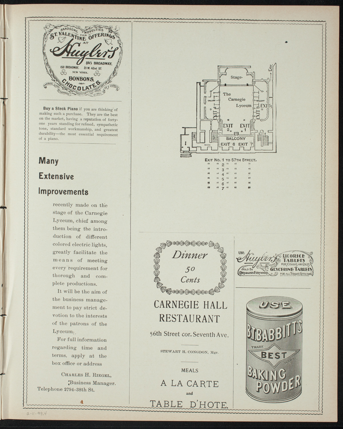 Performance by Senior Members of the American Academy of the Dramatic Arts, February 11, 1898, program page 7