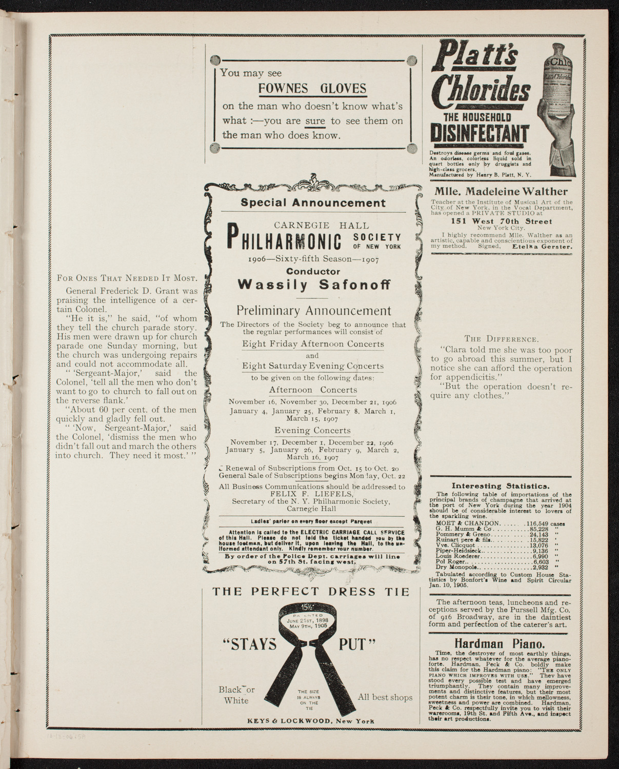 Yvette Guilbert and Albert Chevalier, October 13, 1906, program page 9