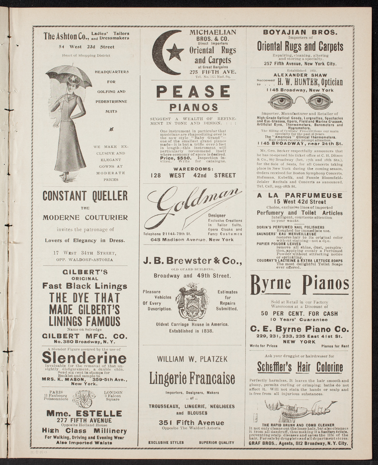 Benefit: German Hospital and Dispensary, December 8, 1901, program page 3