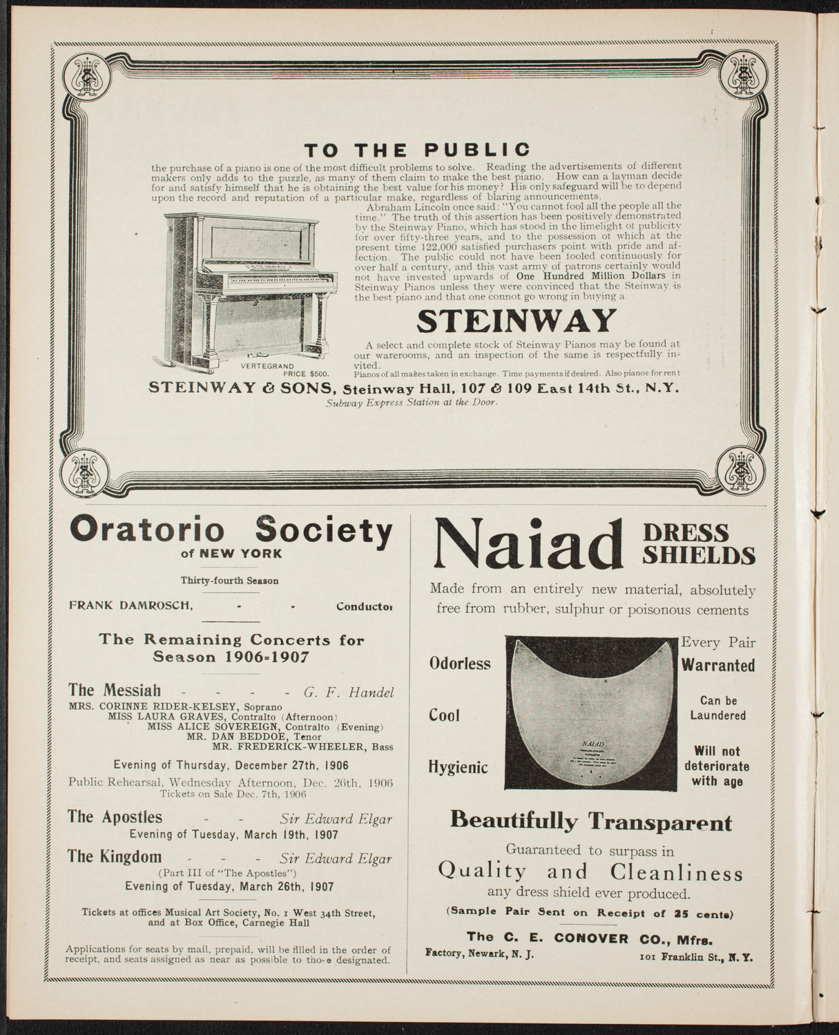 Boston Symphony Orchestra, December 8, 1906, program page 4