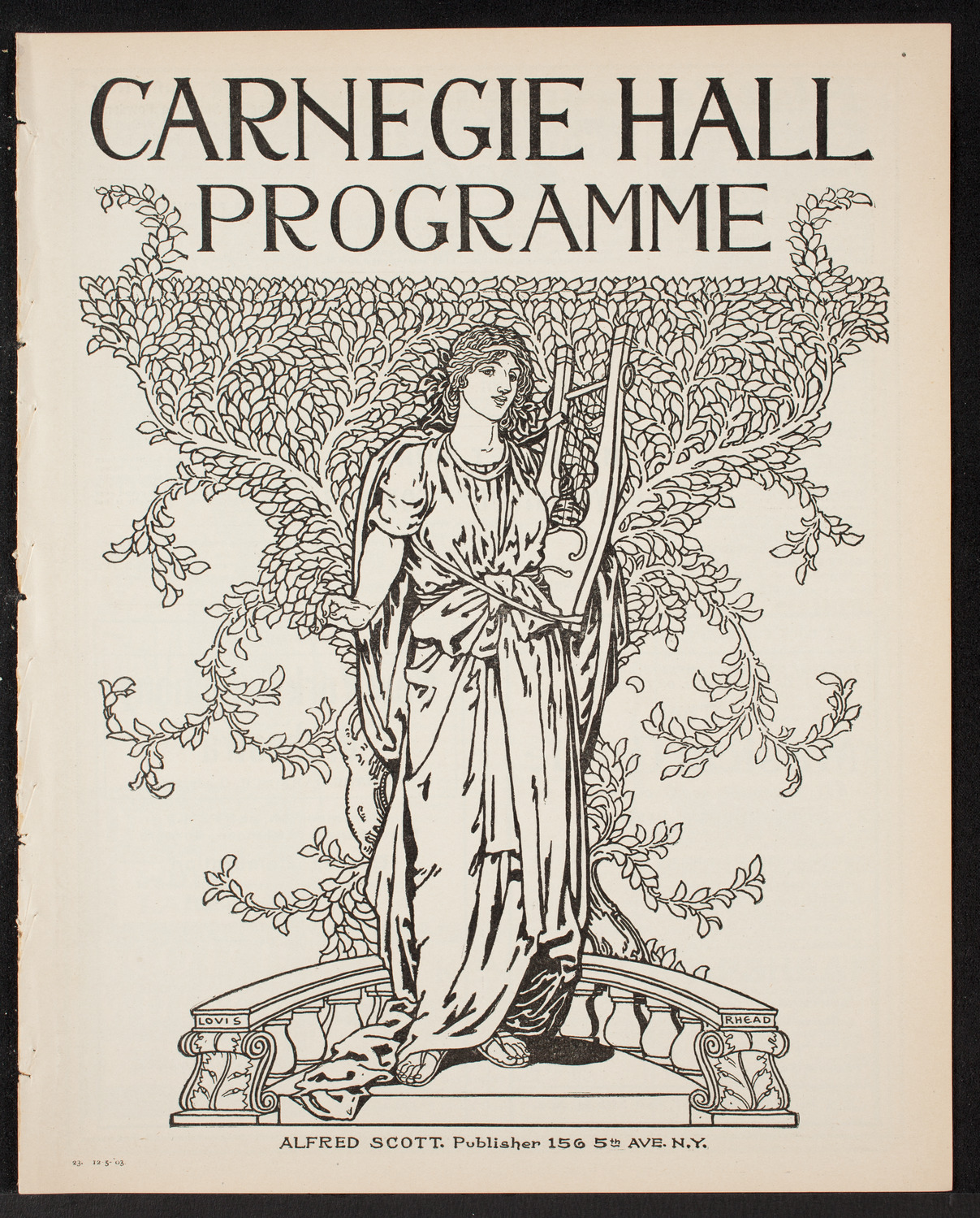 New York Philharmonic, December 5, 1903, program page 1