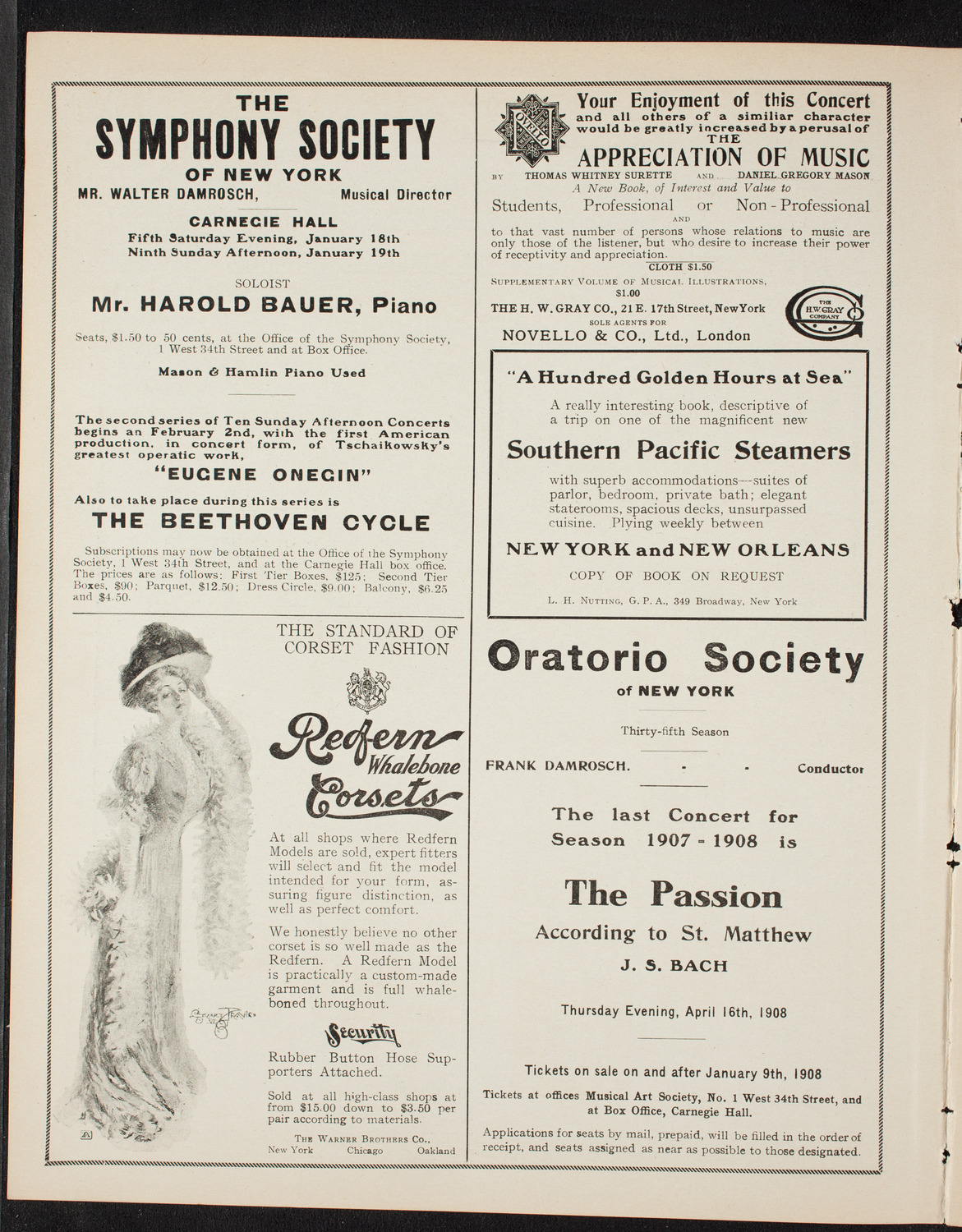 People's Symphony Concert, January 10, 1908, program page 2