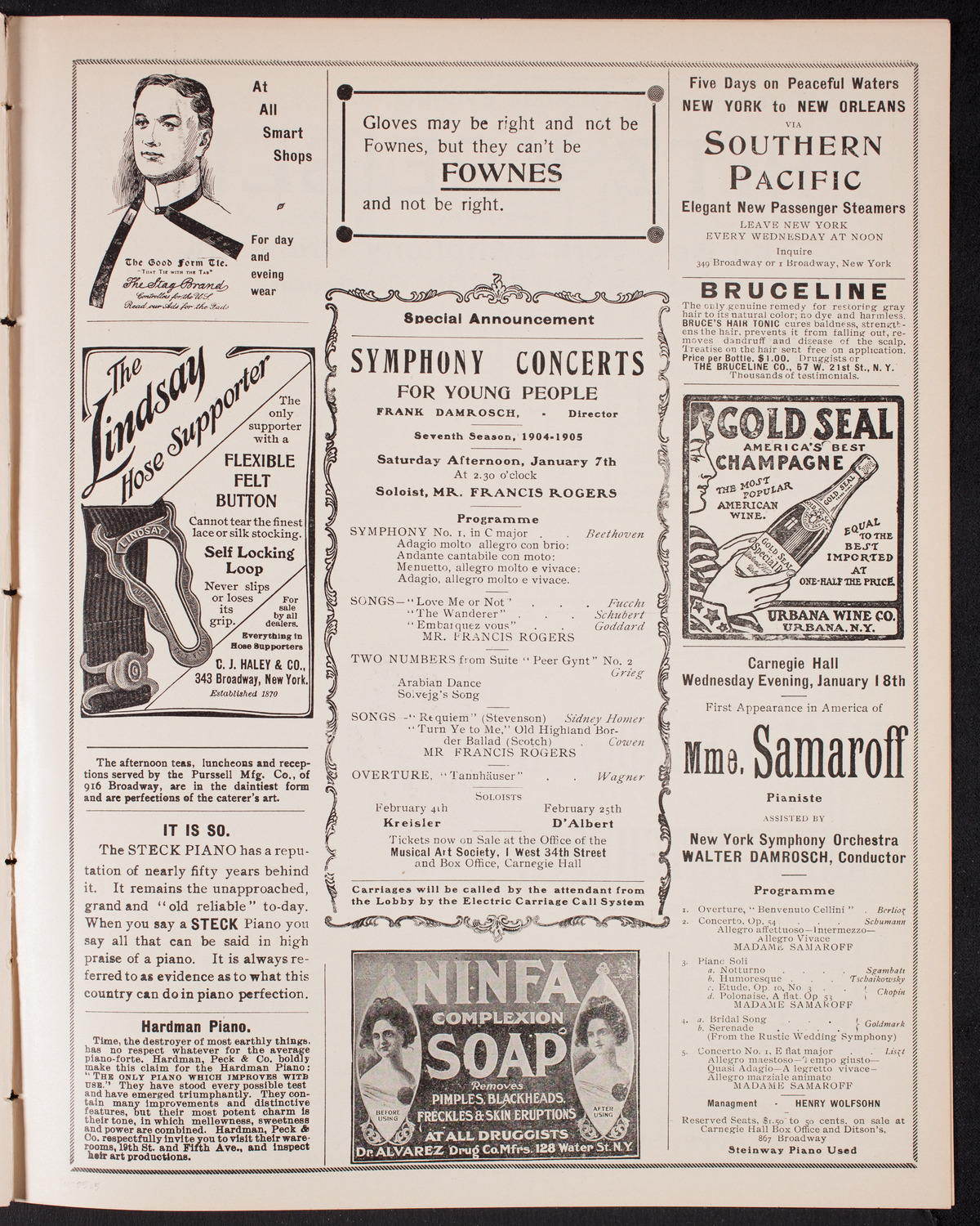 Vladimir de Pachmann, Piano, January 1, 1905, program page 9
