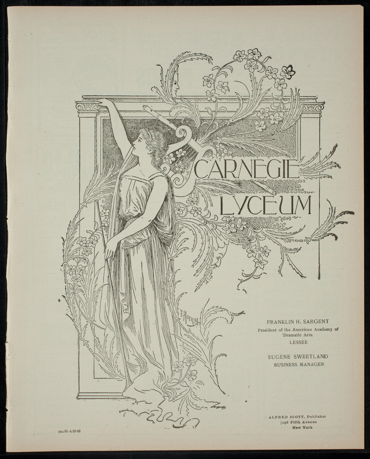 Benefit Performance for The International Order of the Kings' Daughters and Sons, April 26, 1902, program page 1