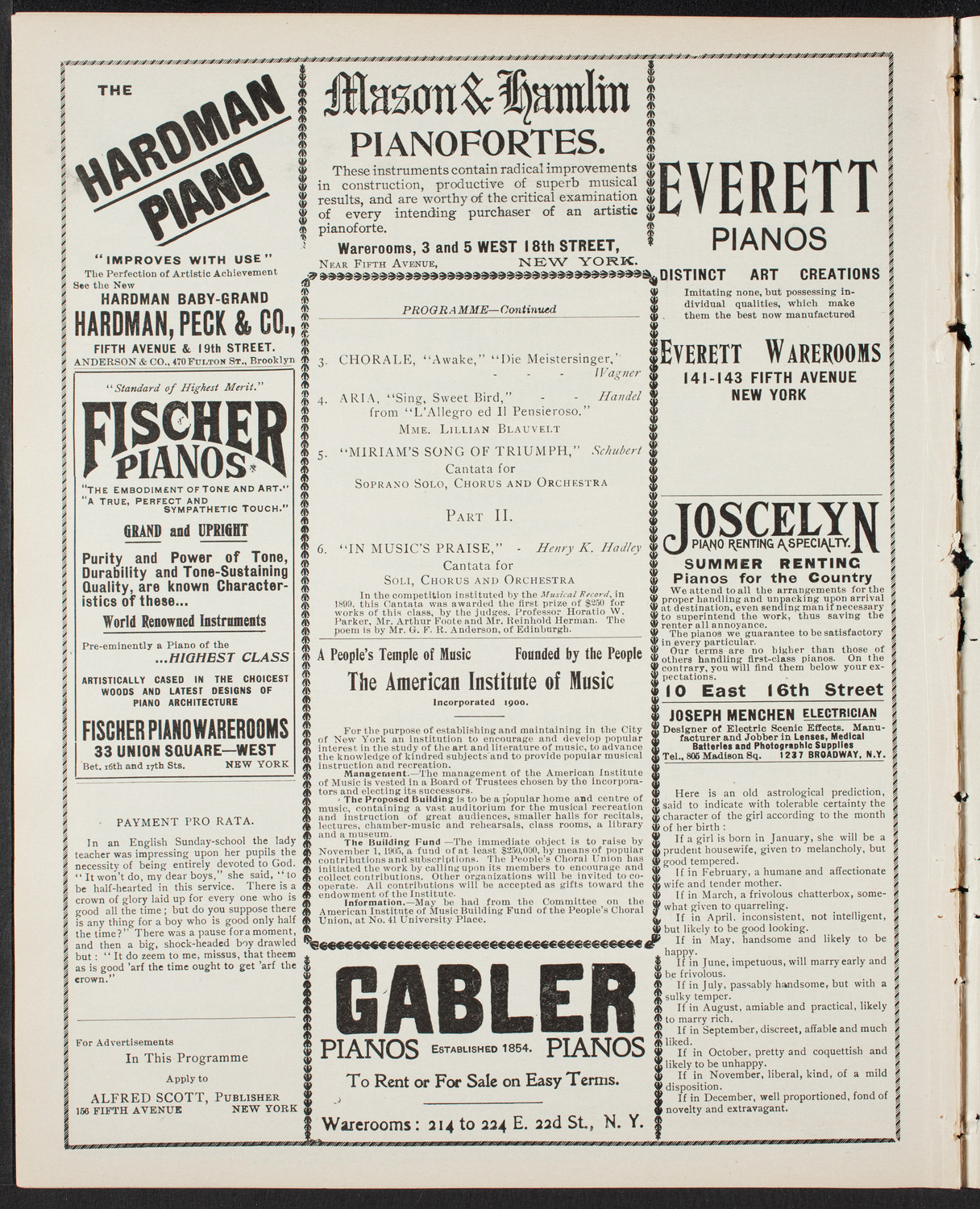 People's Choral Union, April 25, 1901, program page 6