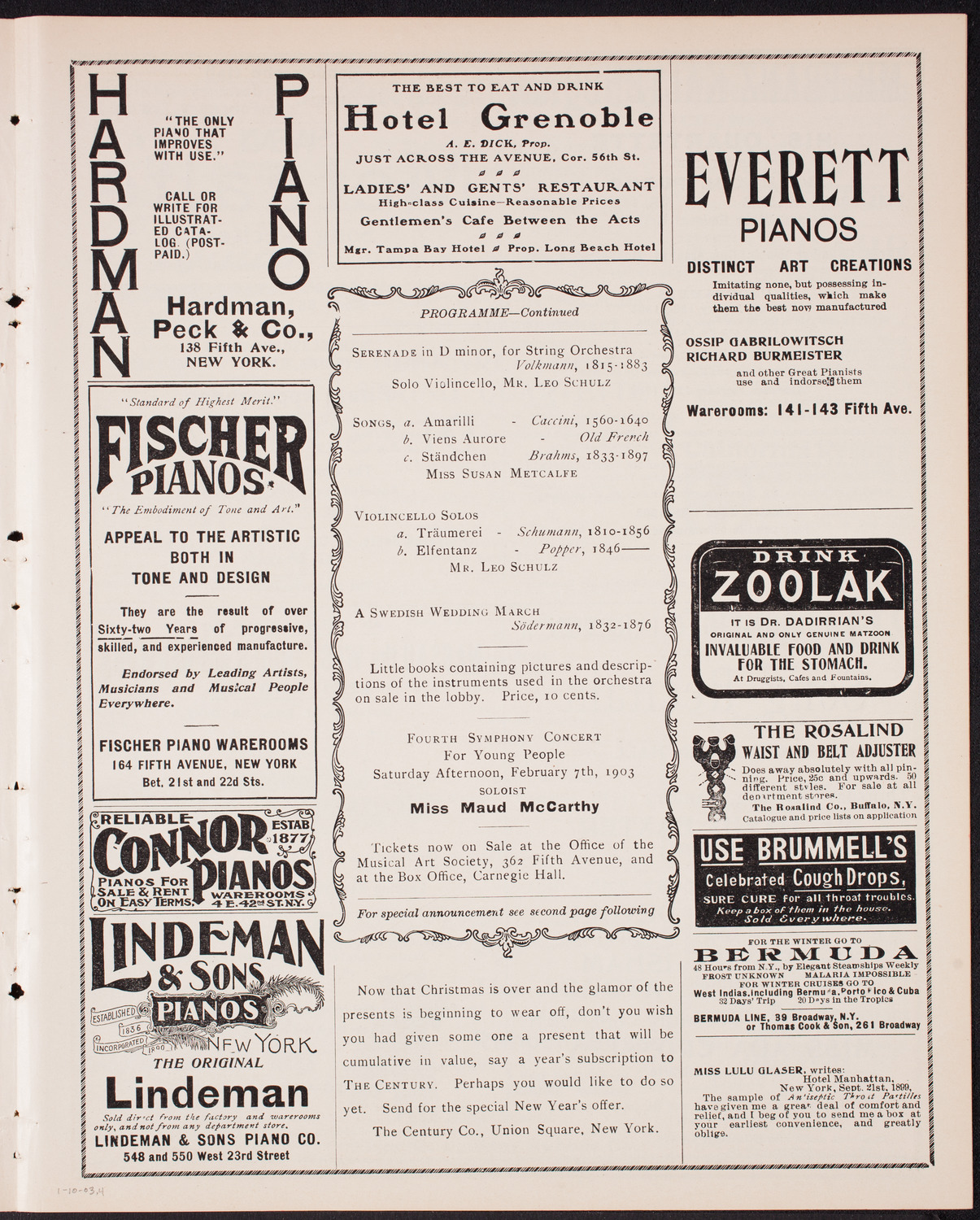 Symphony Concert for Young People, January 10, 1903, program page 7