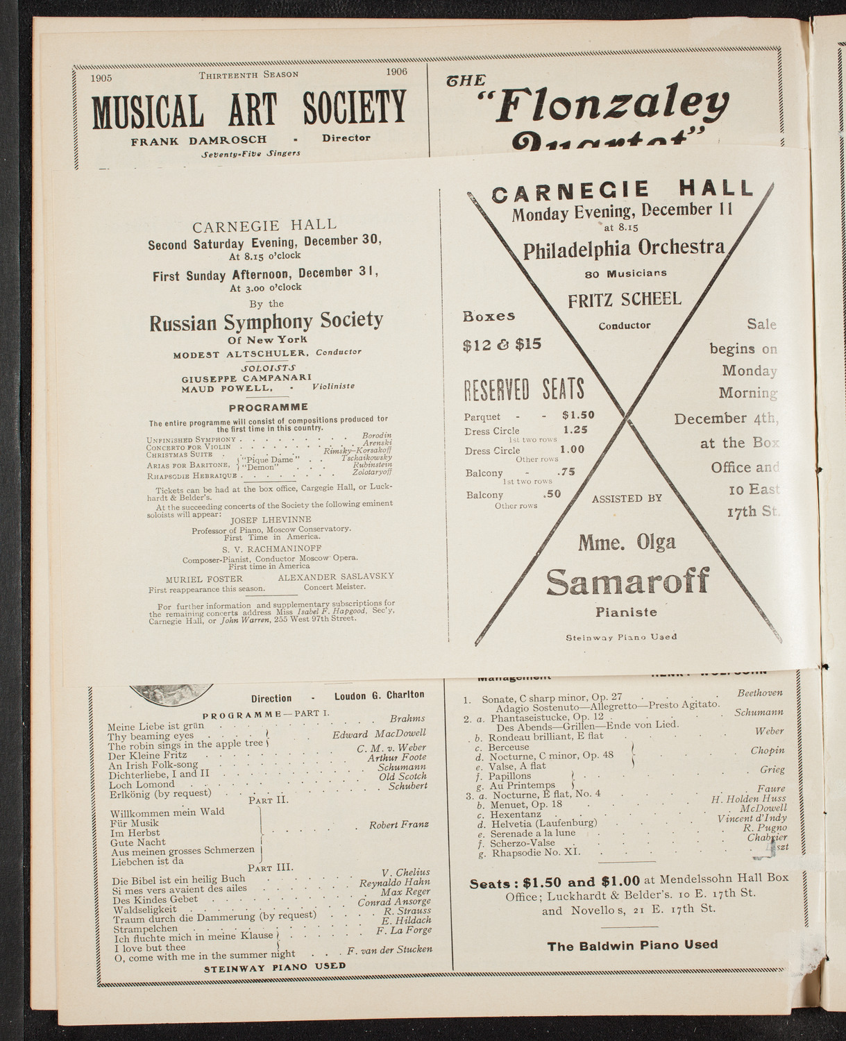 New York Philharmonic, December 2, 1905, program page 12