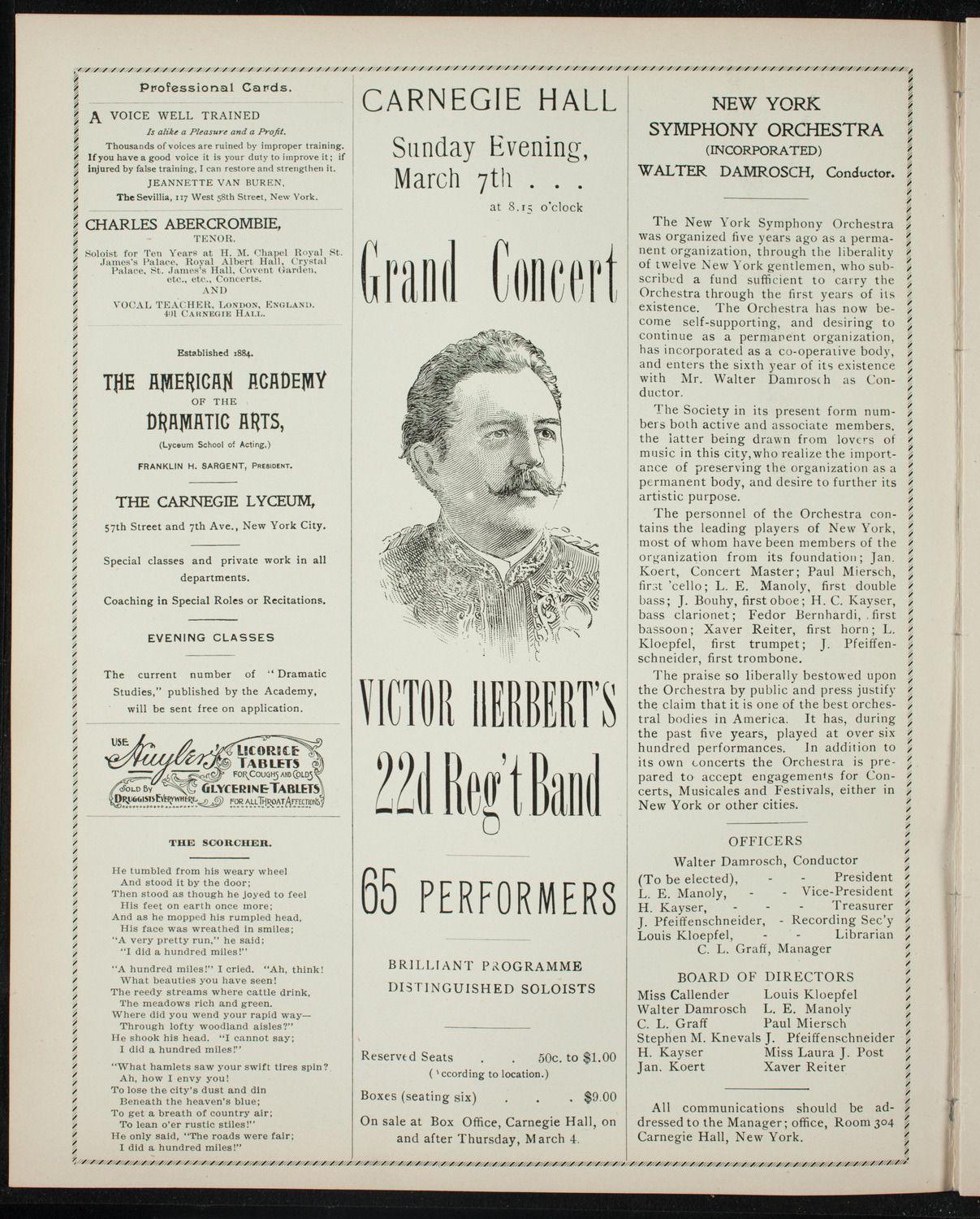Symphony Concert, March 1, 1897, program page 2