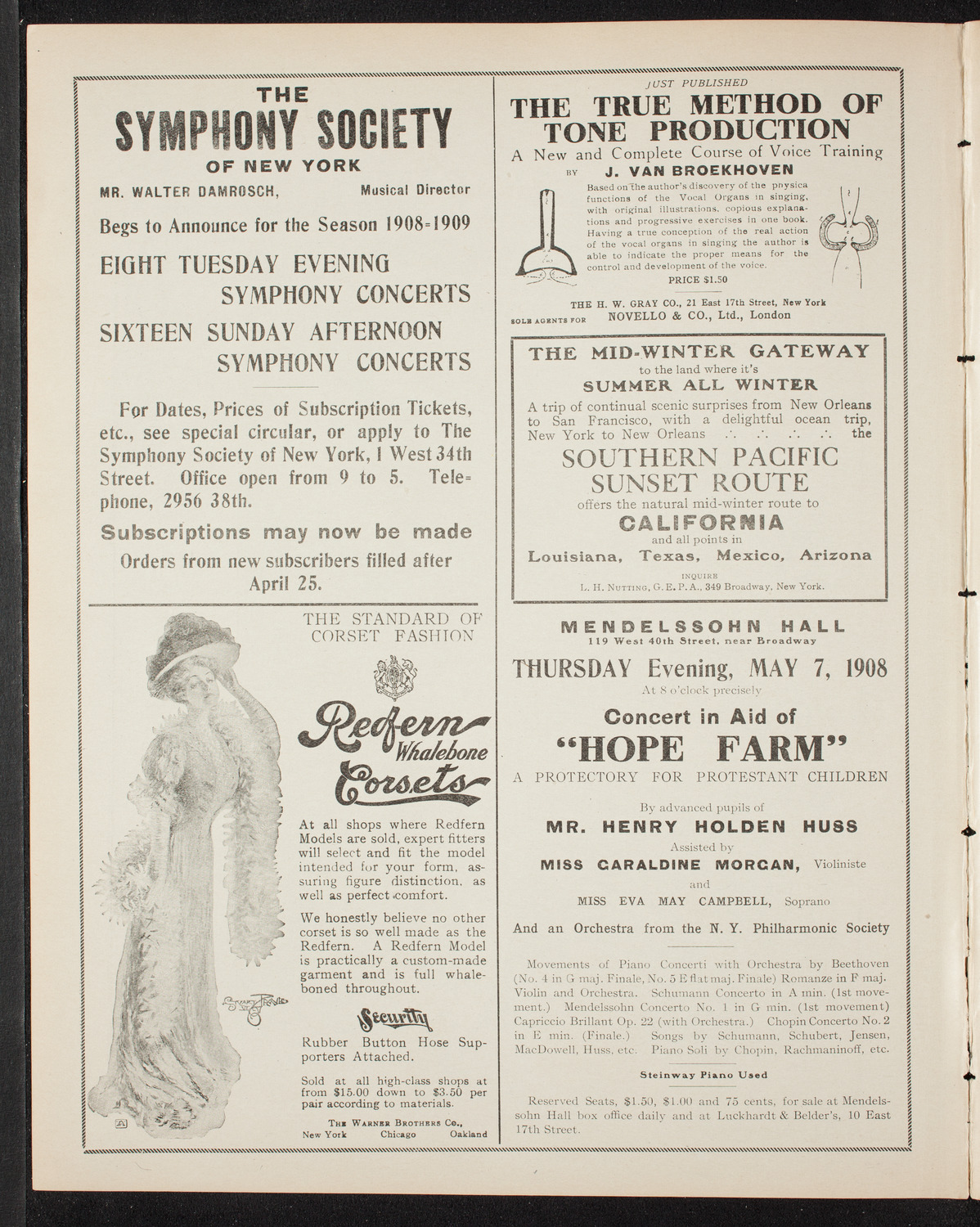 Amicitia Amateur Band, April 26, 1908, program page 2