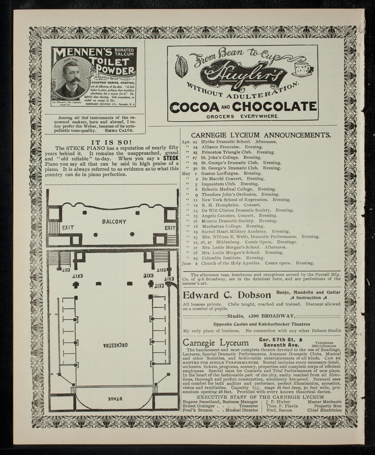 American Academy of Dramatic Arts, April 24, 1903, program page 4