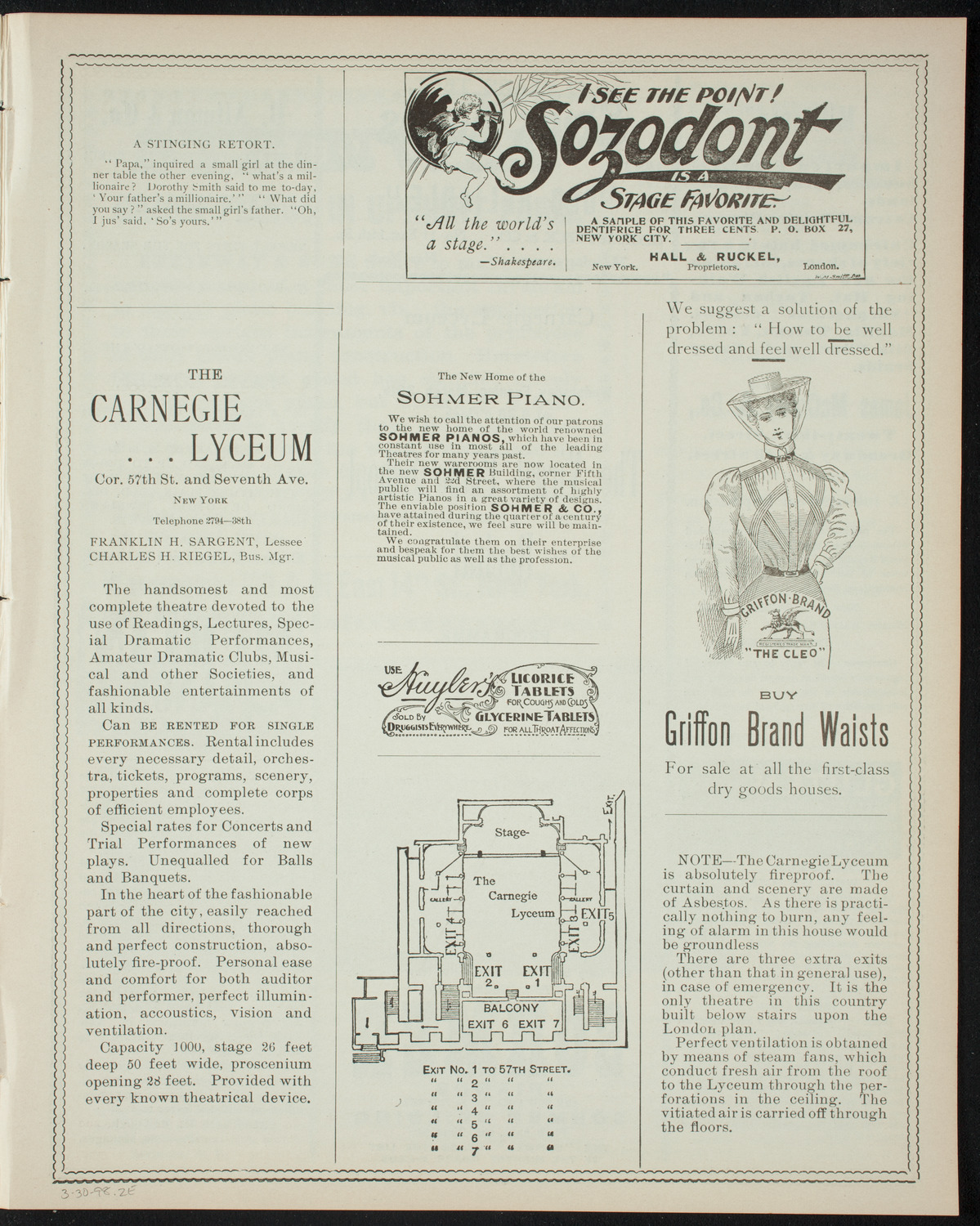 Virgil Piano School, March 30, 1898, program page 3