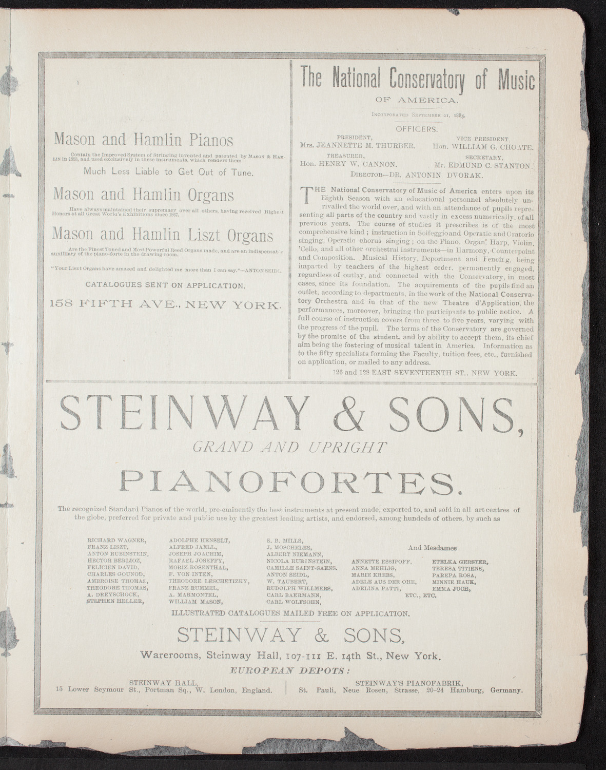 Lecture-Recital by Jerome Hopkins, February 6, 1893, program page 3