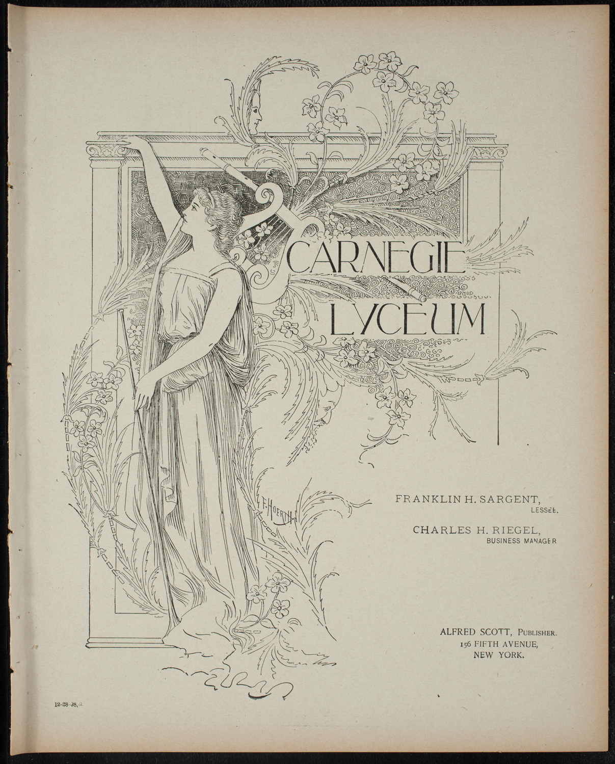 Columbia University Sophomore Class Play, December 28, 1898, program page 1