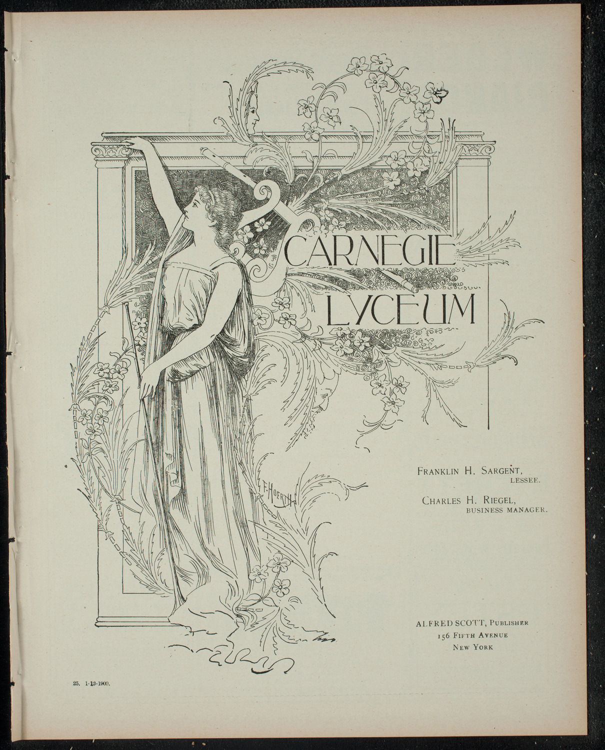 Benefit Entertainment for Free Kindergarten, January 12, 1900, program page 1