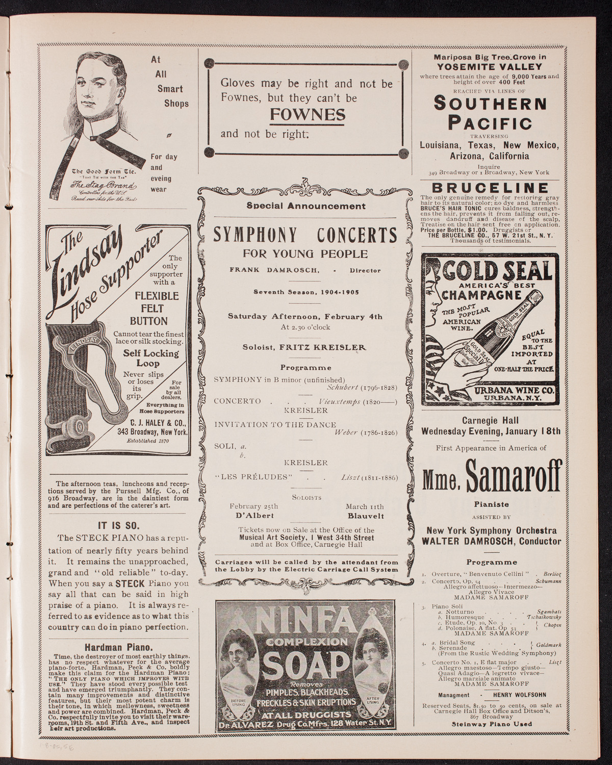 Benefit: German Hospital and Dispensary, January 8, 1905, program page 9