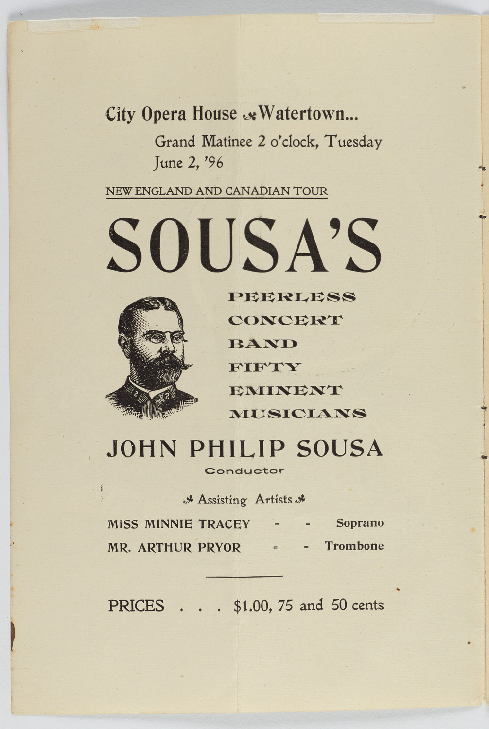 Promotional booklet for Sousa's Grand Concert Band, 1896 season, page 2