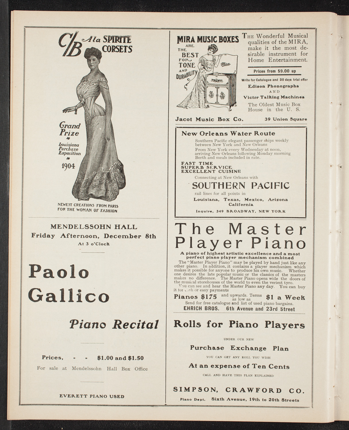 New York Banks' Glee Club, December 5, 1905, program page 8