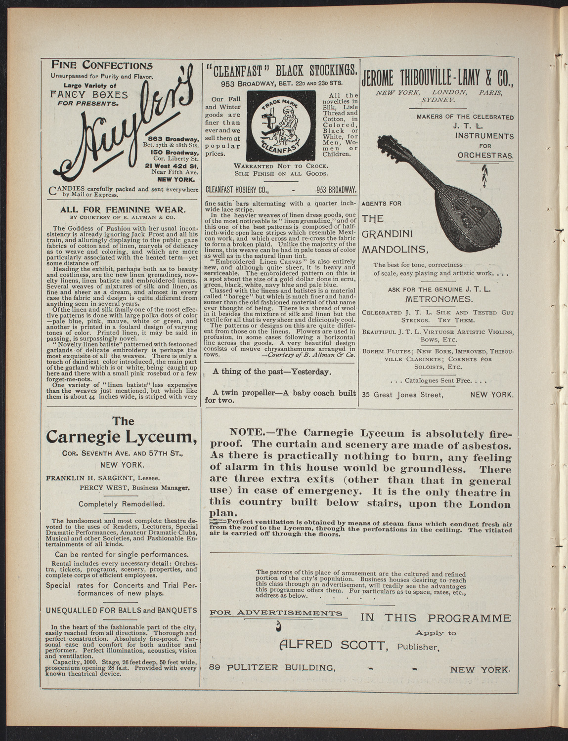 Saturday Morning Conferences on Comparative Literature, March 27, 1897, program page 4