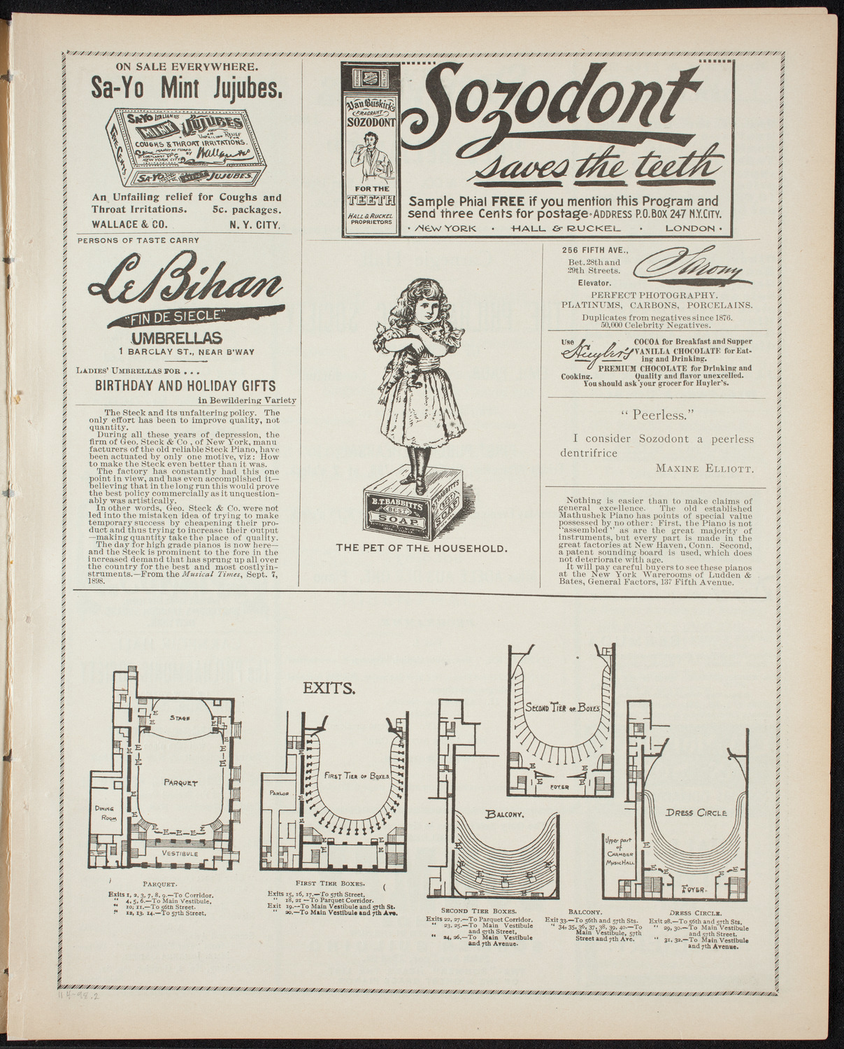 New York Philharmonic, November 4, 1898, program page 3