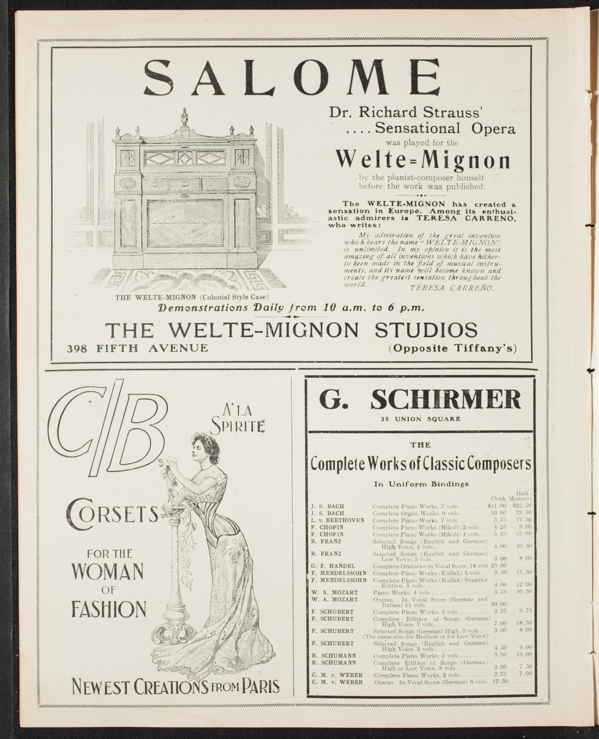 New York Philharmonic, April 5, 1907, program page 8