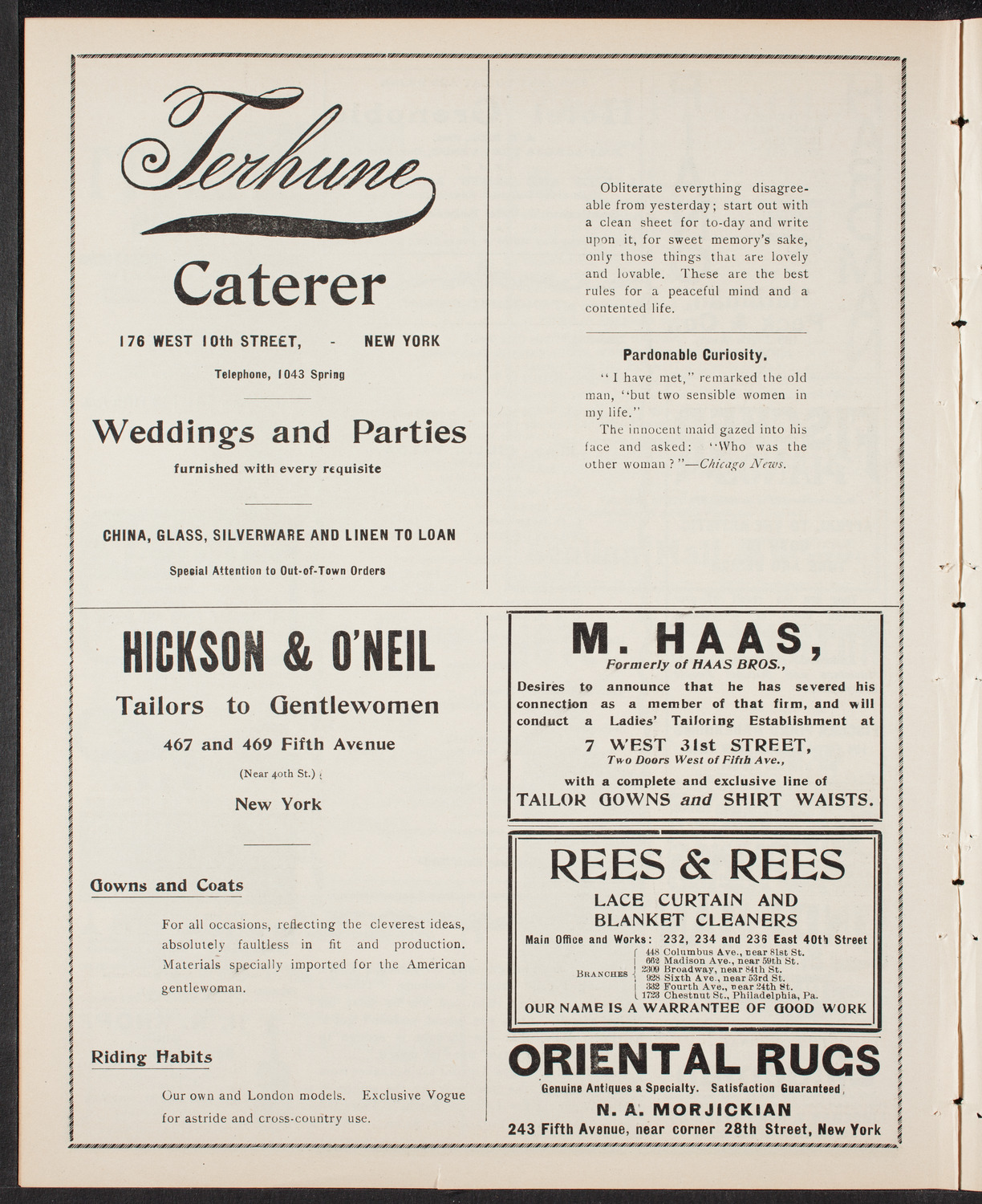 Benefit: St. Andrew's One-Cent Coffee and Meal Stands, April 18, 1903, program page 8