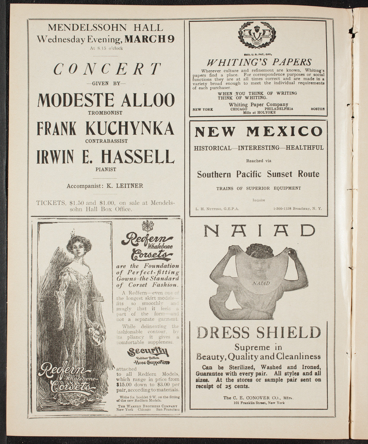New York Philharmonic, March 2, 1910, program page 2
