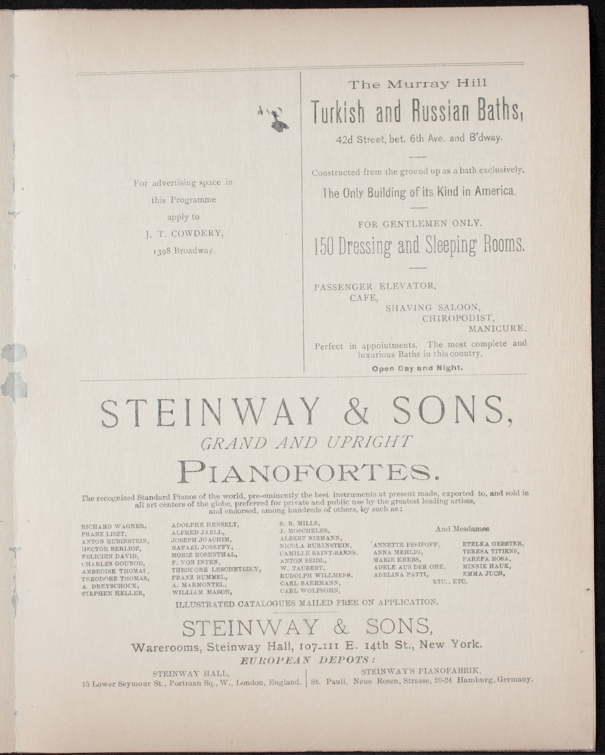 Urania Scientific Theatre, May 9, 1892, program page 5